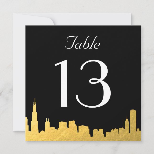 Carte de numéro de table de mariage sur la silhoue (Devant)