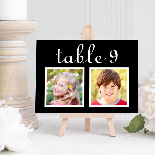Carte de numéro de table de photos de l'enfance no (Créateur téléchargé)