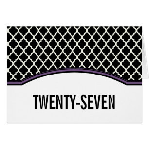 Carte de numéro de table de Quatrefoil Purple Eleg