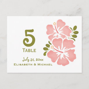 Carte de numéro de table de réception de mariage à