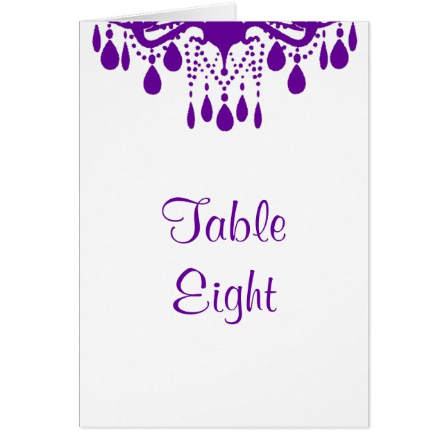 Carte de numéro de table de salle de bal (violet) (Devant)