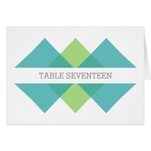 Carte de numéro de table de triage géométrique tur (Devant horizontal)