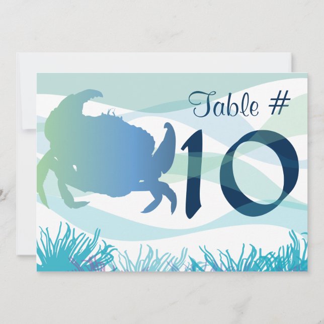 Carte de numéro de table de vie marine8 (Dos)