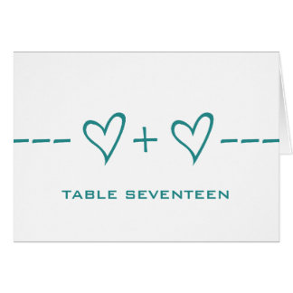 Carte de numéro de table d'équation cardiaque turq