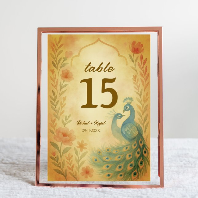 Carte de numéro de table des Mariages indiens de P (Créateur téléchargé)
