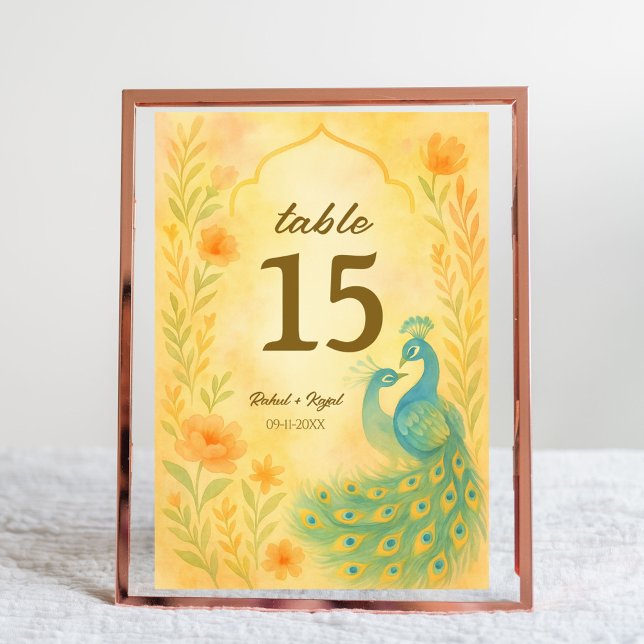 Carte de numéro de table des Mariages indiens de P (Créateur téléchargé)