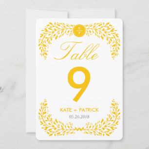 Carte de numéro de table double face Blissrel Laur