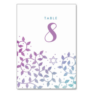 Carte de numéro de table du Bat mitzvah de l'arbre