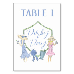 Carte de numéro de table du Kentucky Derby Party