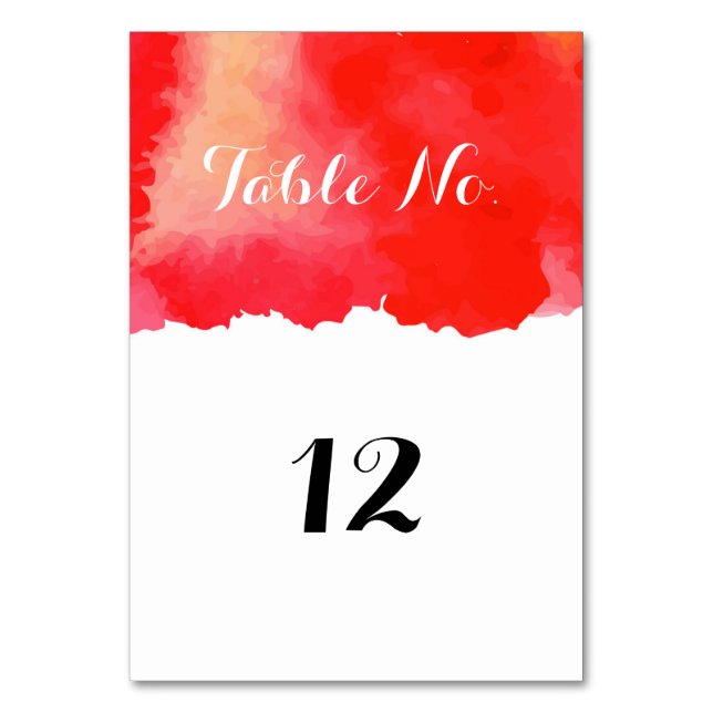 Carte de numéro de table du Mariage d'aquarelle ro (Par défaut)