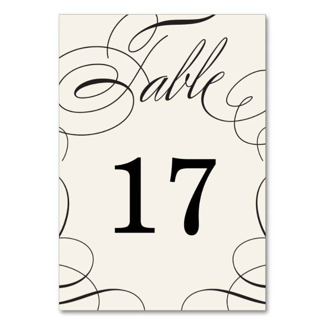 Carte de numéro de table du Mariage de lavage clas (Par défaut)