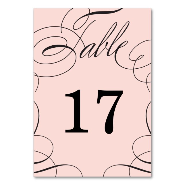 Carte de numéro de table du Mariage de lavage clas (Par défaut)
