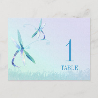 Carte de numéro de table du Mariage de libellules