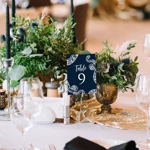 Carte de numéro de table du Mariage de pieuvre mar