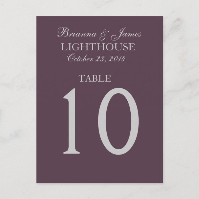 Carte de numéro de table du Mariage de raisin viol (Devant)