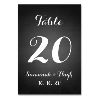 Carte de numéro de table du Mariage de script de t