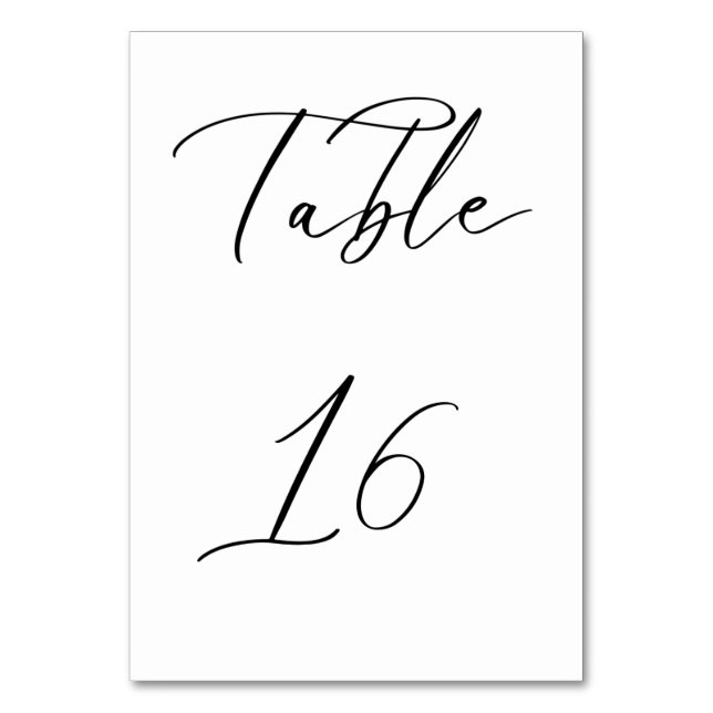 Carte de numéro de table du Mariage de script mini (Par défaut)
