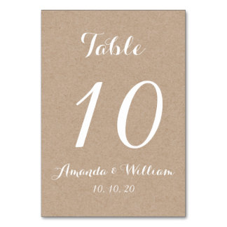 Carte de numéro de table du Mariage de script papi