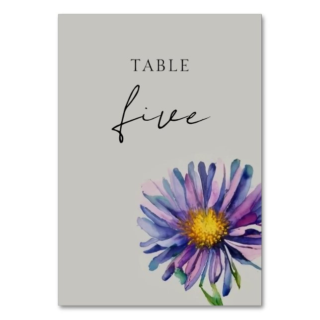 Carte de numéro de table du Mariage fleur sauvage (Par défaut)
