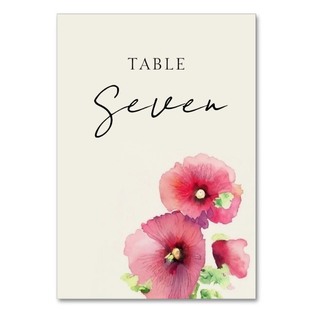 Carte de numéro de table du Mariage fleur sauvage (Par défaut)