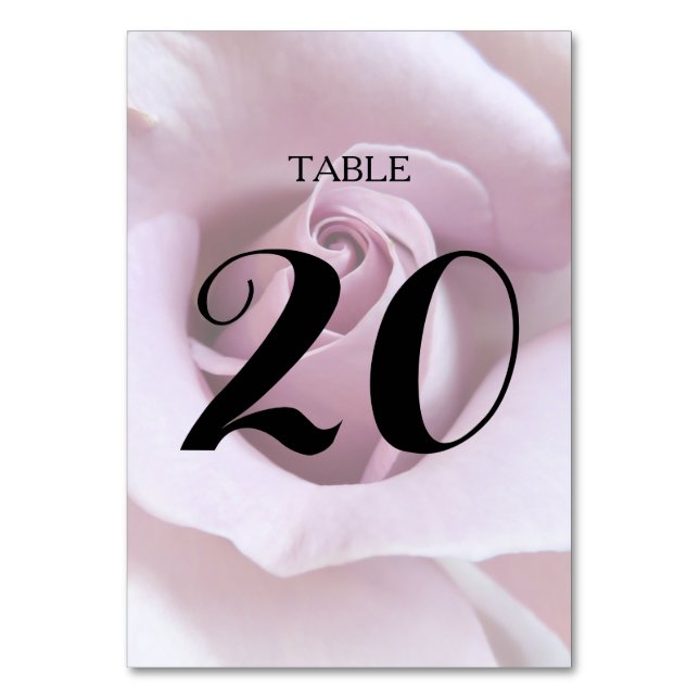 Carte de numéro de table du Mariage Rose Lavender (Par défaut)