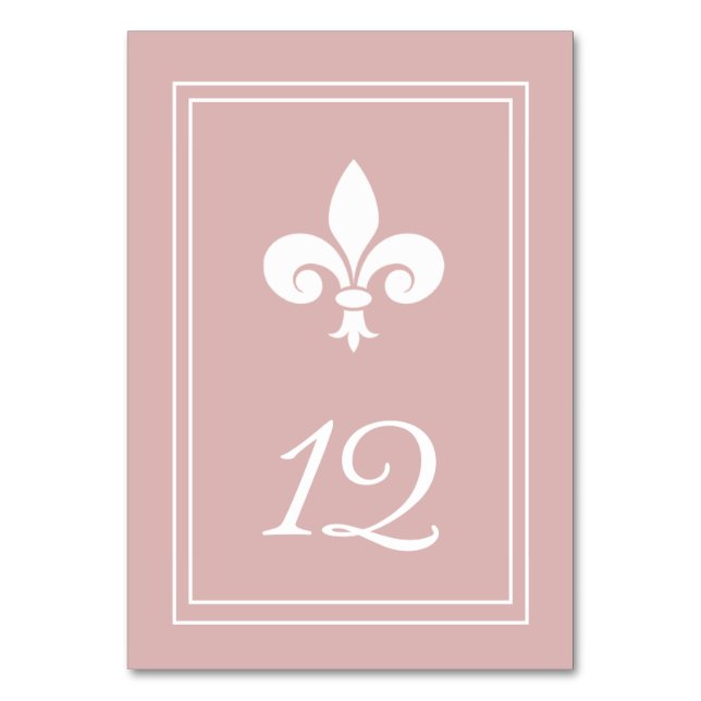 Carte de numéro de table Dusty Rose Fleur de Lis (Par défaut)