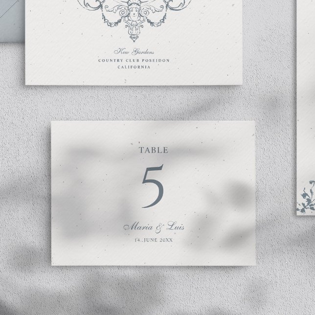 Carte de numéro de table Élégant Baroque Mariage S (Créateur téléchargé)