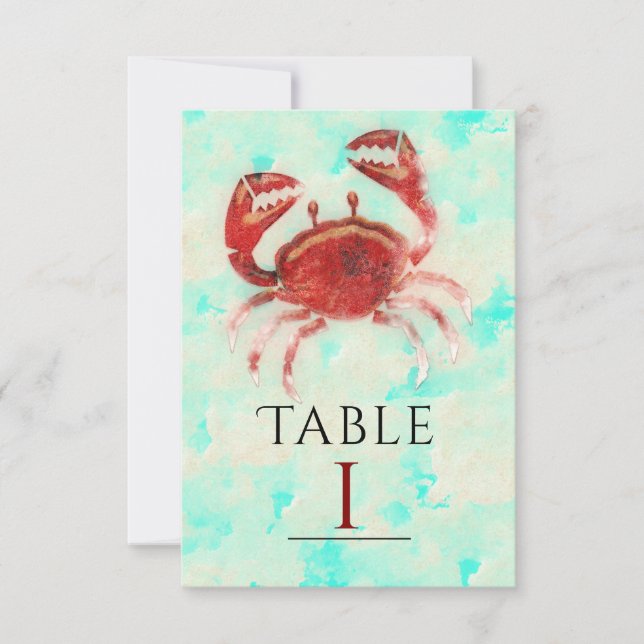Carte de numéro de table élégante pour soirée plag (Devant)