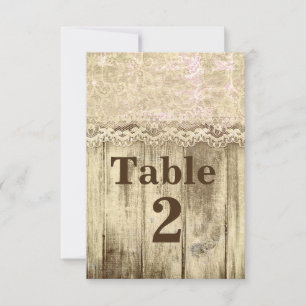Carte de numéro de table en dentelle vintage de ca