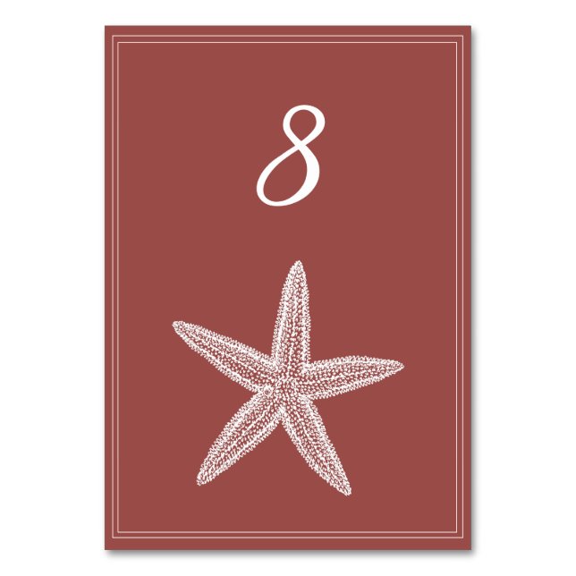Carte de numéro de table en forme d'étoile de mer  (Par défaut)
