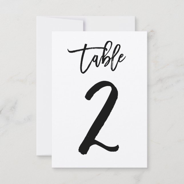 Carte de numéro de table en kraft avec lettrage ch (Devant)