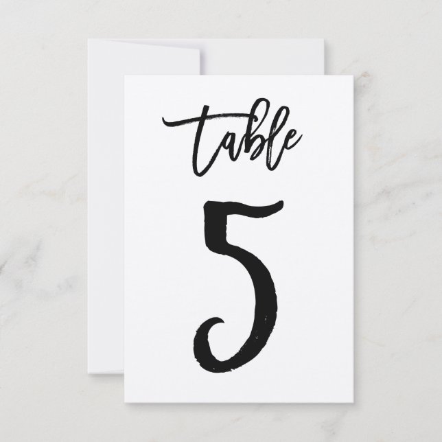 Carte de numéro de table en kraft avec lettre manu (Devant)