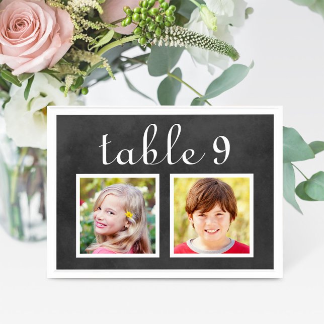 Carte de Numéro de Table Enfance Tableau Noir (Créateur téléchargé)