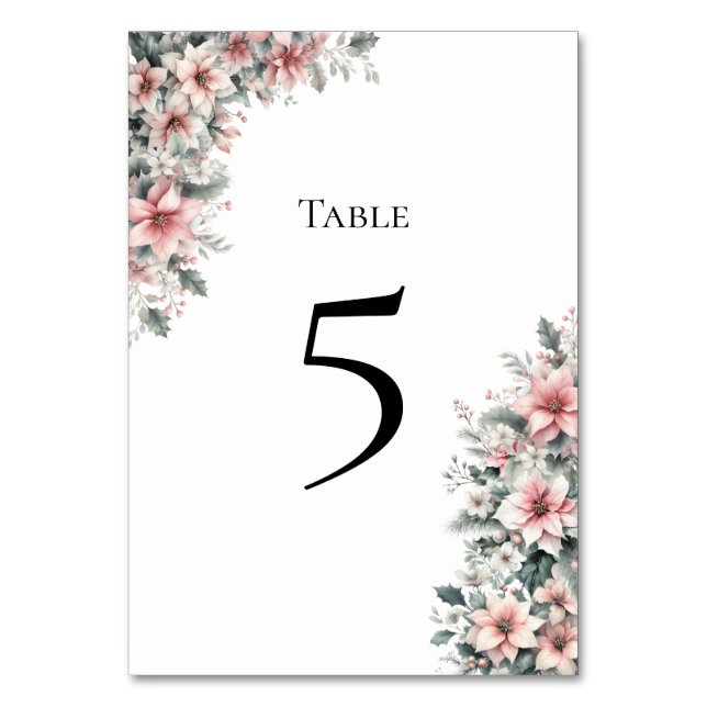 Carte de numéro de table Euphorbe rose (Par défaut)