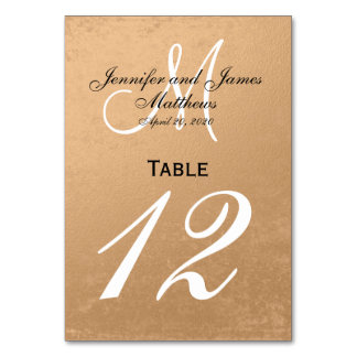 Carte de numéro de table Faux Rose Gold Foil Maria