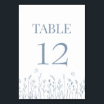 Carte de numéro de table fleur sauvage et papillon<br><div class="desc">Ajoutez une touche de beauté naturelle à votre table de mariage avec notre carte de numéro de table Fleur sauvage et papillons de la collection Fleur sauvage et papillons bleu Dusty. Ces belles cartes de numéro de table présentent une charmante prairie de fleurs sauvages et papillons bleus poussiéreux qui évoquent...</div>