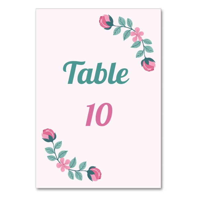 carte de numéro de table fleurs & feuilles de rêve (Par défaut)