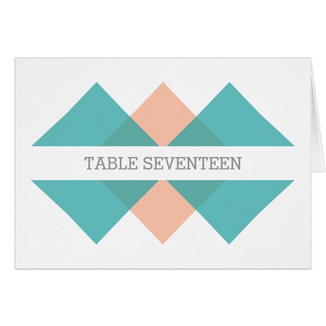 Carte de numéro de table géométrique de triage de  (Devant horizontal)