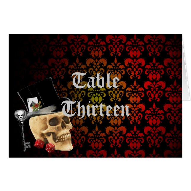 Carte de numéro de table gothique du joueur (Devant Horizontal)