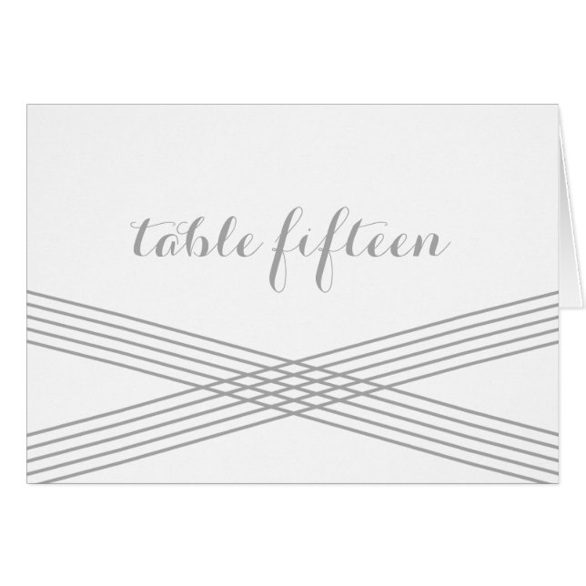 Carte de numéro de table Gray Modern Deco (Devant horizontal)