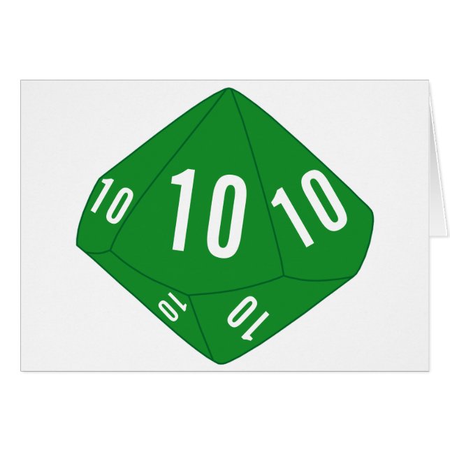 Carte de numéro de table Green D10 (Devant horizontal)