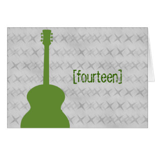 Carte de numéro de table Green Guitar Grunge