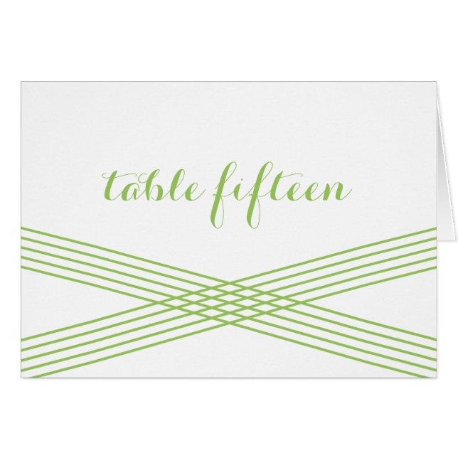 Carte de numéro de table Green Modern Deco (Devant horizontal)