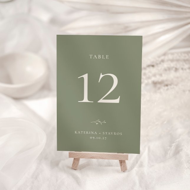 Carte de numéro de table HARMONY Sage Green Mariag (Créateur téléchargé)