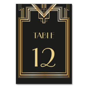 Carte de numéro de table inspirée de Great Gatsby