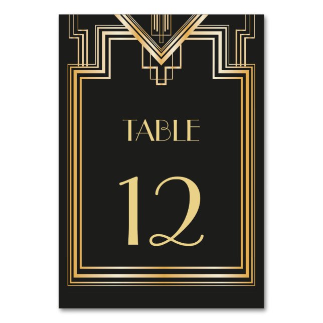 Carte de numéro de table inspirée de Great Gatsby (Par défaut)