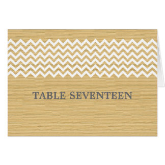 Carte de numéro de table Ivory Rustic Chevron