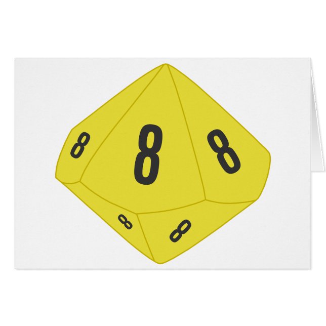 Carte de numéro de table Jaune D10 (Devant horizontal)