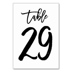 Carte de numéro de table lettres main chic   Table