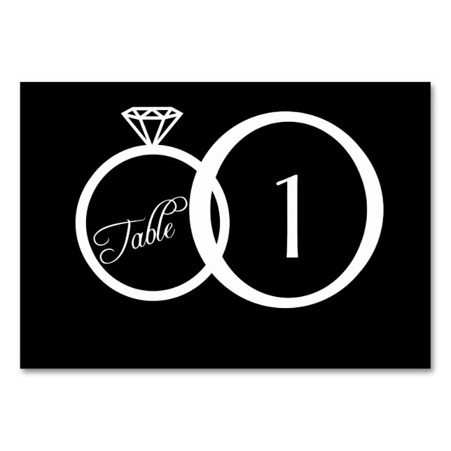 Carte de numéro de table Mariage (Devant)